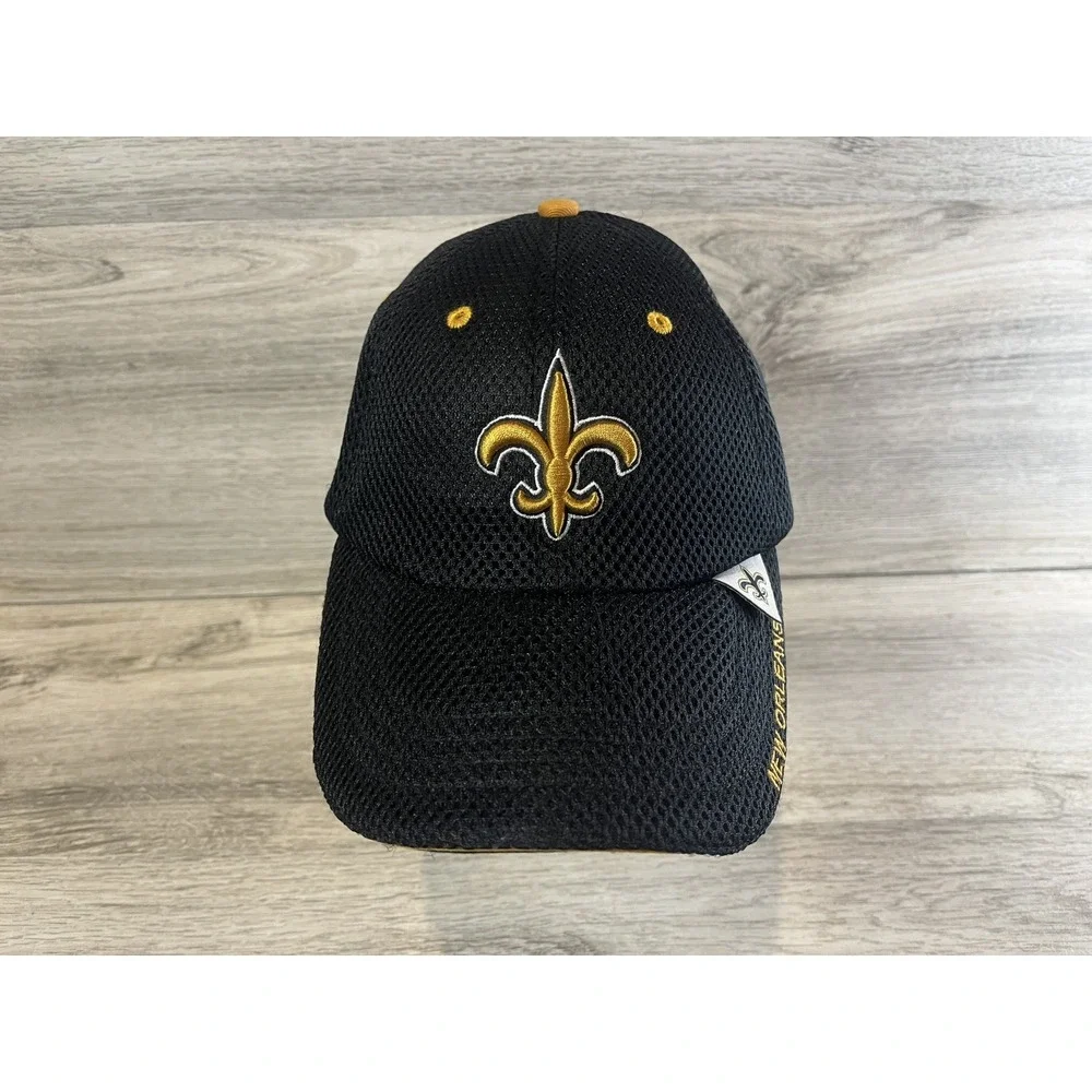 New Orleans Saints Who Dat Hat Stretch Adult Mesh Black Embroidered NFL Football